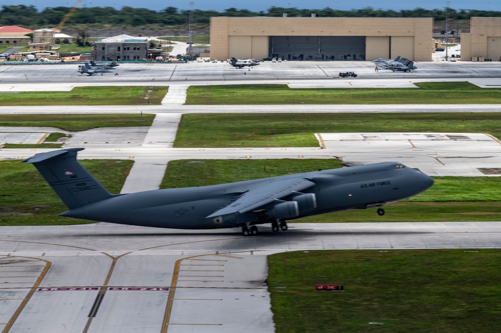 C-5 Super Galaxy delivers support to Andersen AFB for Valiant Shield 24