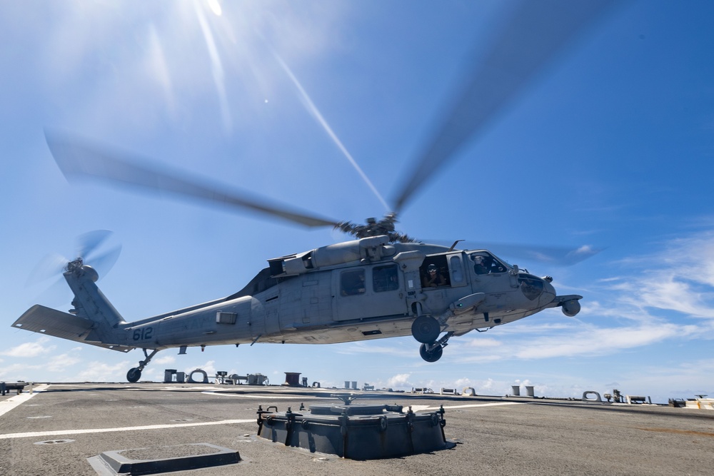 USS Higgins (DDG 76) conducts flight operations in support of Valiant Shield 2024