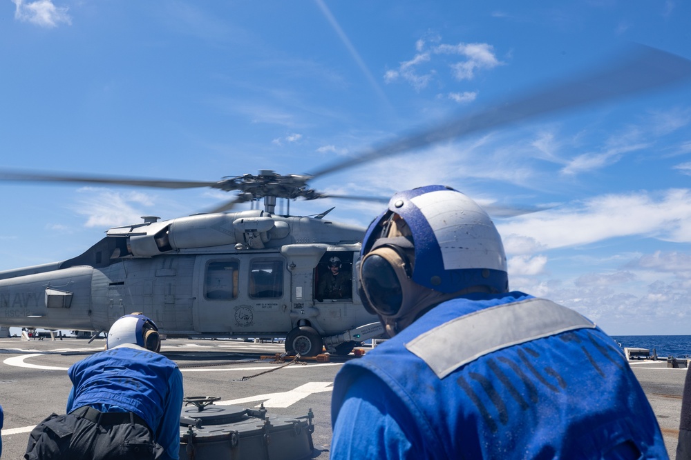 USS Higgins (DDG 76) conducts flight operations in support of Valiant Shield 2024