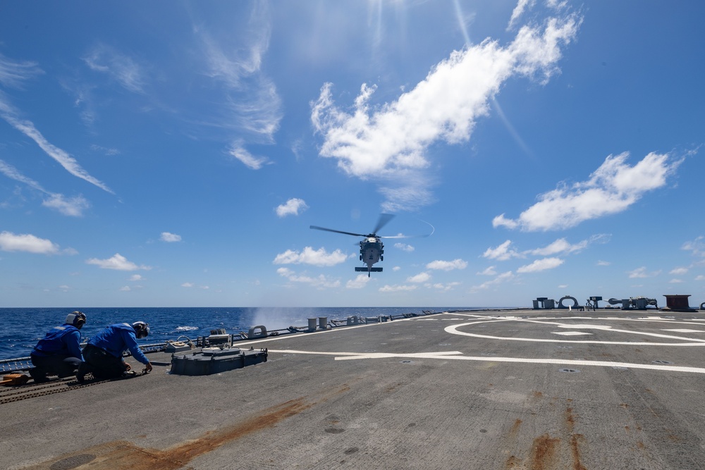 USS Higgins (DDG 76) conducts flight operations in support of Valiant Shield 2024