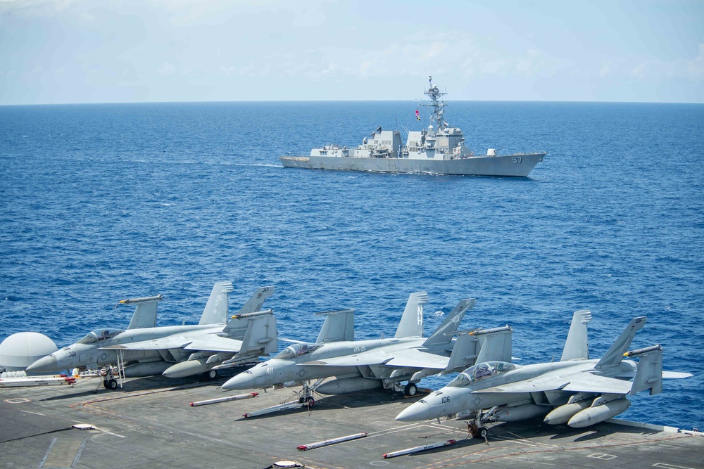 Carrier Strike Group Nine with Canadian, French Ships Transit South China Sea Together for Valiant Shield 2024