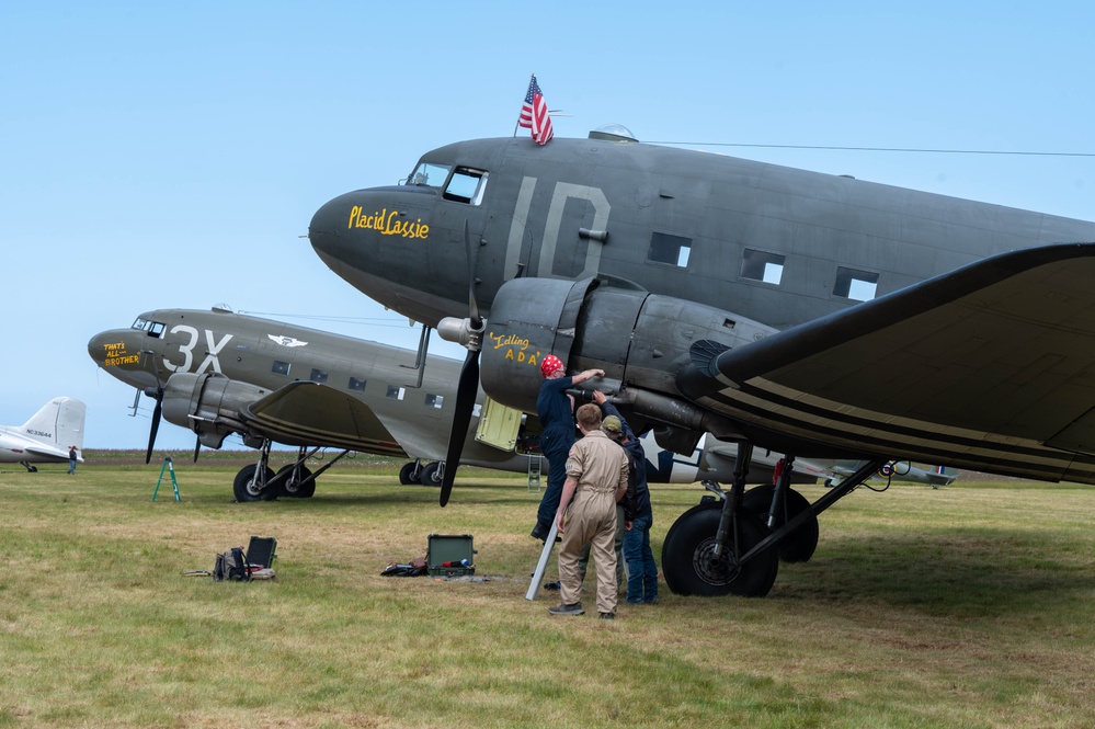 D-Day 80 celebrates with legacy C-47s flying over Omaha Beach