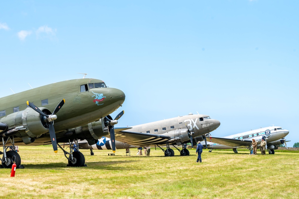 D-Day 80 celebrates with legacy C-47s flying over Omaha Beach