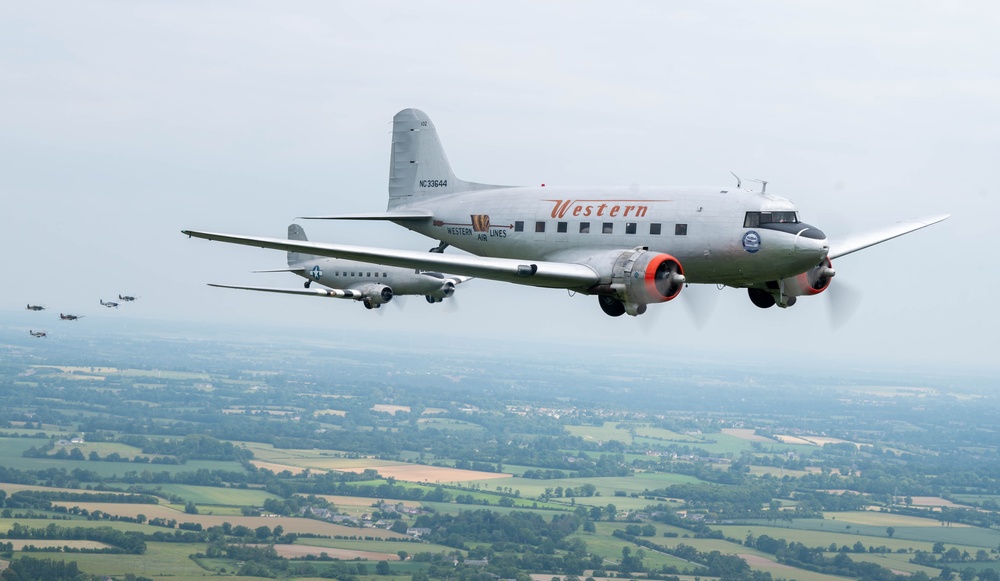 D-Day 80 celebrates with legacy C-47s flying over Omaha Beach