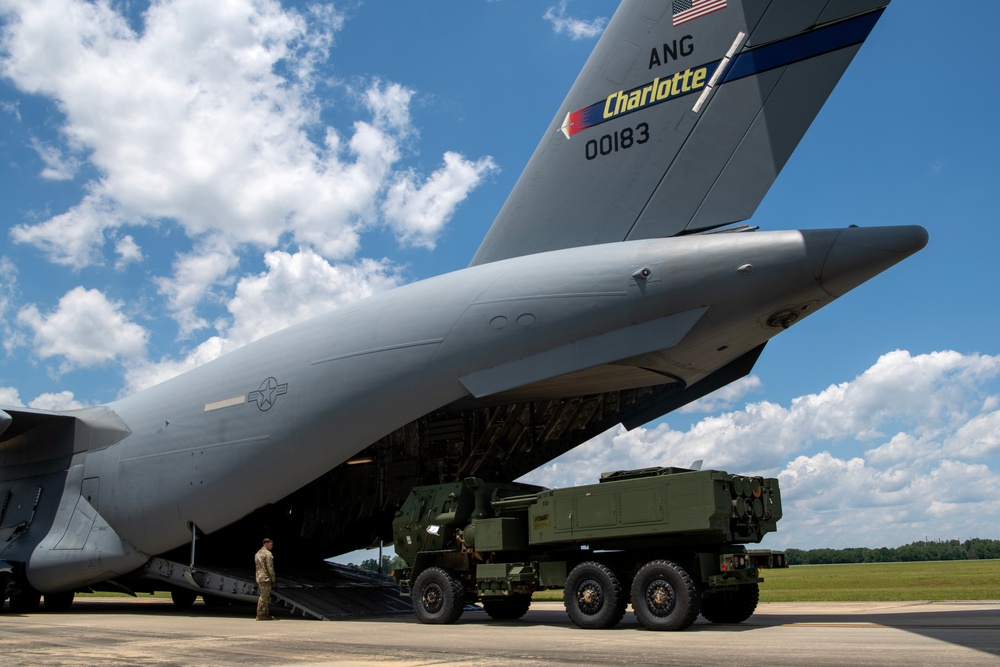 145 AW loads HIMARS in Epic Sun Combat Readiness Exercise