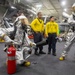 Sailors aboard Abraham Lincoln conduct firefighting training