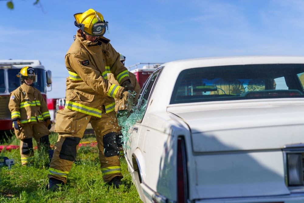 Cutting Through Crisis: 110th Wing Firefighters Master Vehicle Extrication