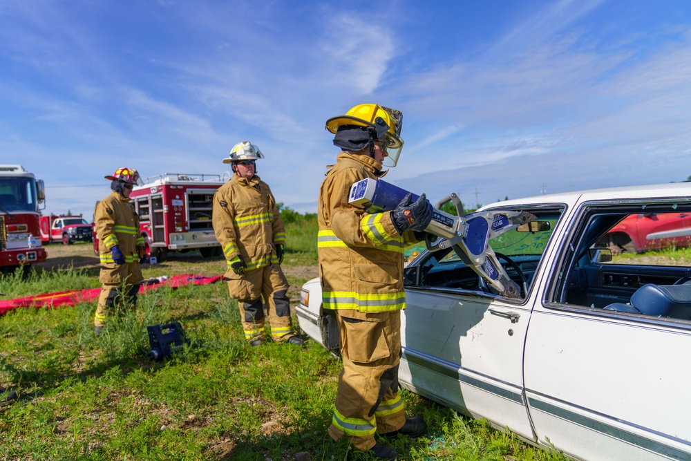 Cutting Through Crisis: 110th Wing Firefighters Master Vehicle Extrication