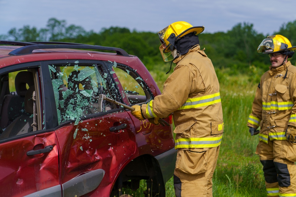 Cutting Through Crisis: 110th Wing Firefighters Master Vehicle Extrication