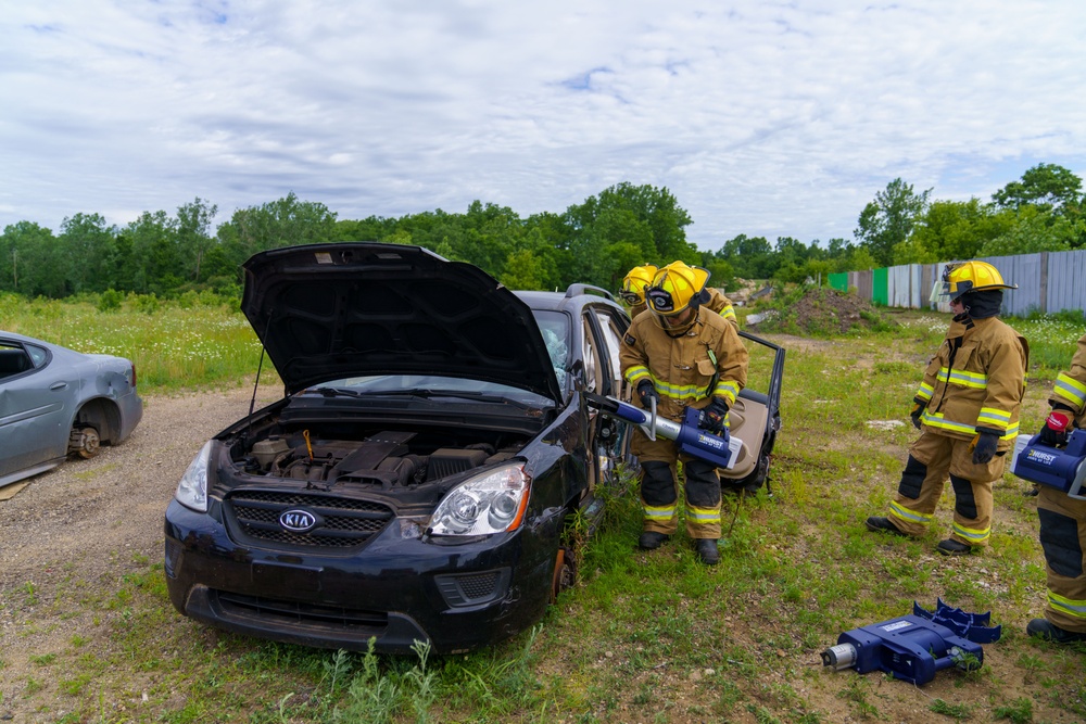 Cutting Through Crisis: 110th Wing Firefighters Master Vehicle Extrication