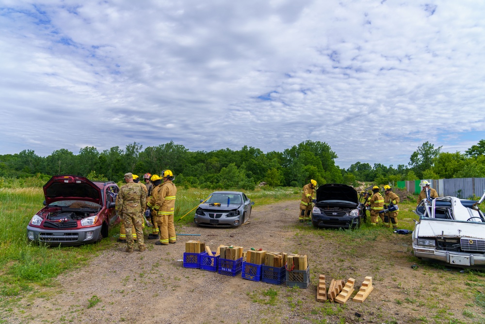 Cutting Through Crisis: 110th Wing Firefighters Master Vehicle Extrication