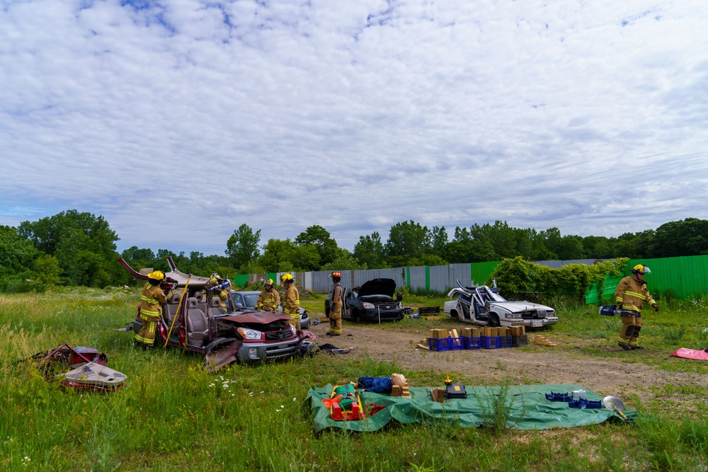 Cutting Through Crisis: 110th Wing Firefighters Master Vehicle Extrication