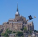 Soldiers from Army Golden Knights jump at Mont Saint- Michel Normandy, France for D-Day commemoration ceremonies