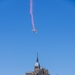 Soldiers from Army Golden Knights jump at Mont Saint- Michel Normandy, France for D-Day commemoration ceremonies