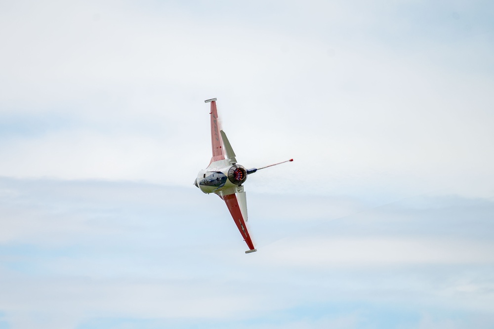 The F-16 Viper Demonstration Team perform at the Let Freedom Fly Air Show