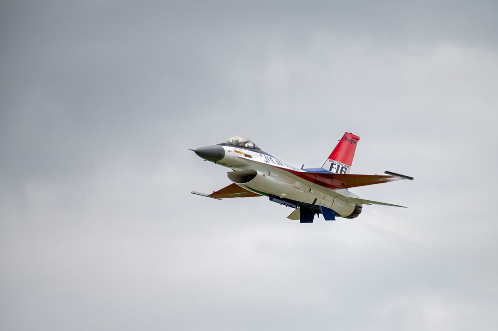 The F-16 Viper Demonstration Team perform at the Let Freedom Fly Air Show