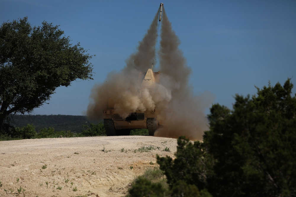 278th Armored Cavalry Regiment demonstrates mine clearing prowess with Assault Breacher Vehicle at Fort Cavazos