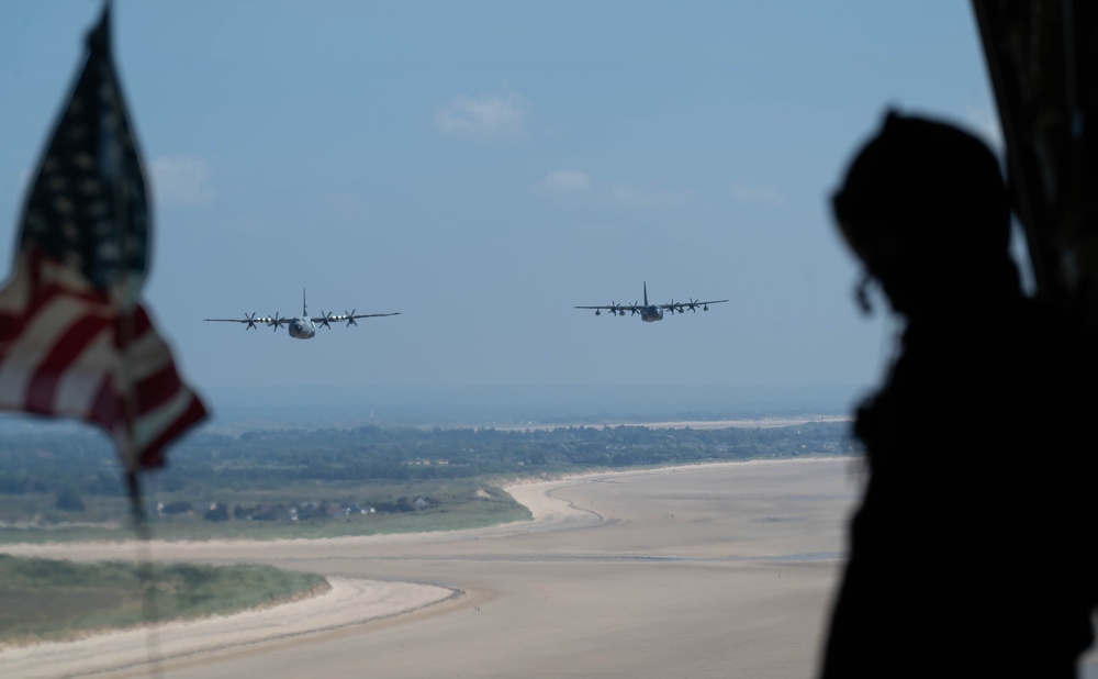 C-130J’s fly over, beaches of Normandy for 80th Anniversary of D-Day