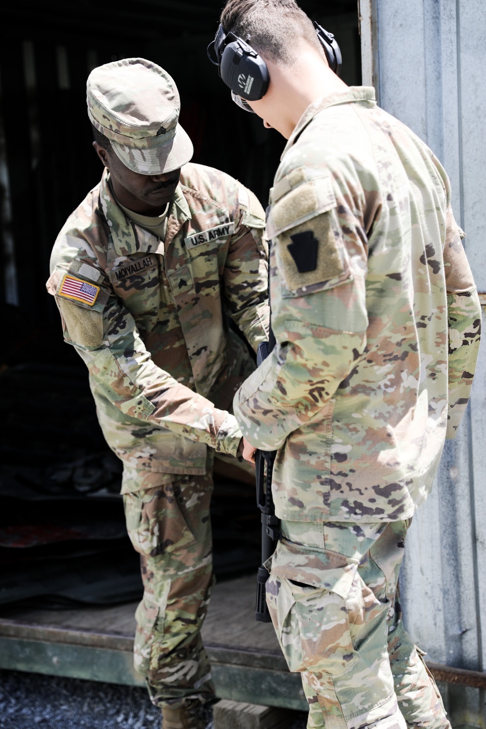 876th Brigade Engineer Battalion Soldiers Practice M26 Shotgun Skills