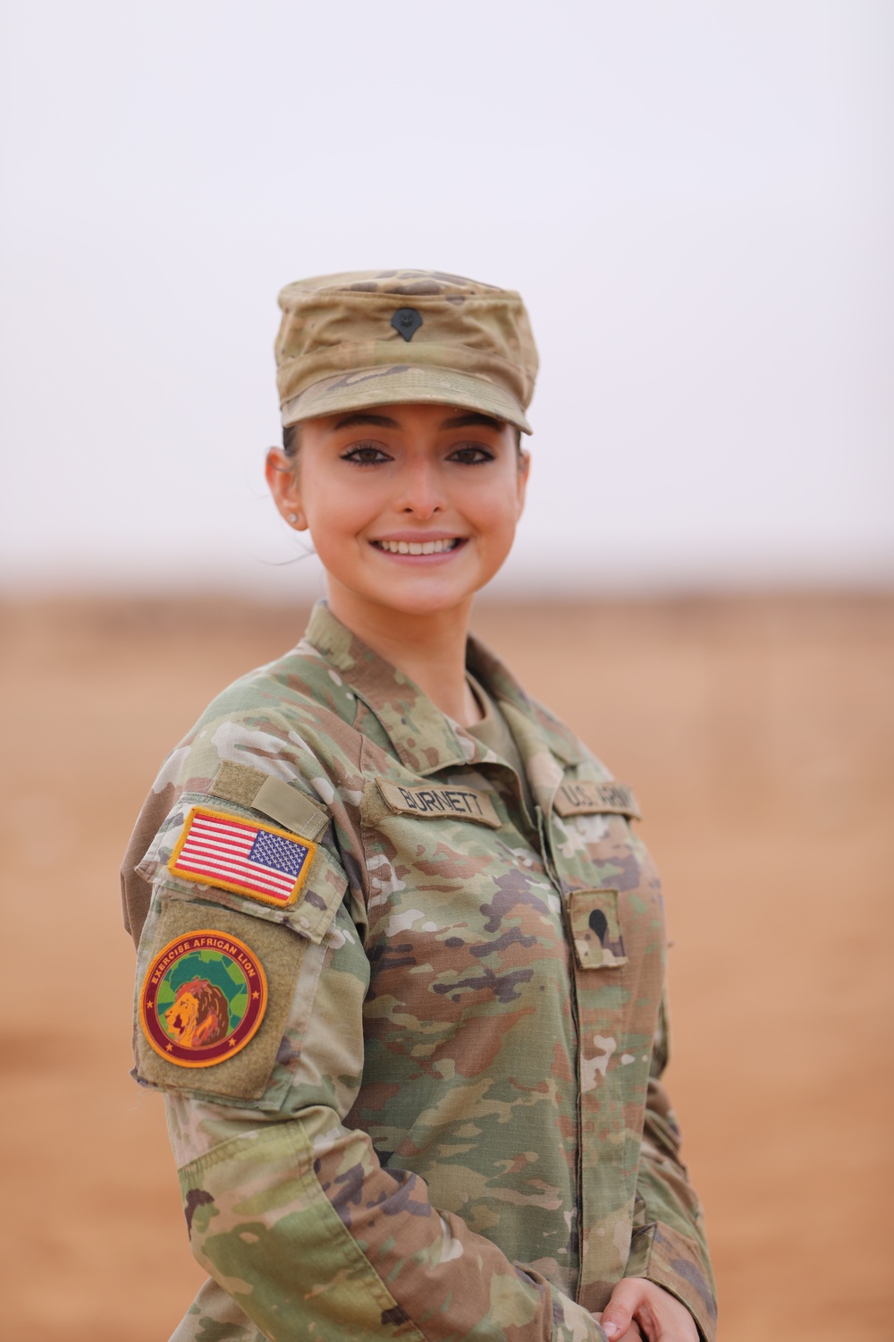 Spc. Frances Burnett at African Lion 24
