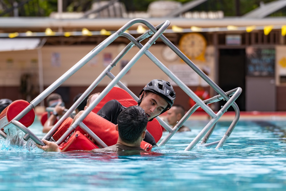 Hawaii Army National Guard MEDEVAC Units Practice Water Survival Training