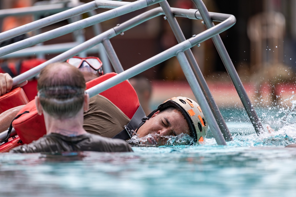 Hawaii Army National Guard MEDEVAC Units Practice Water Survival Training