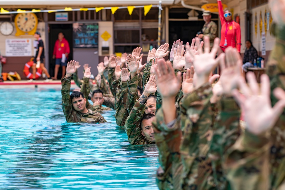 Hawaii Army National Guard MEDEVAC Units Practice Water Survival Training