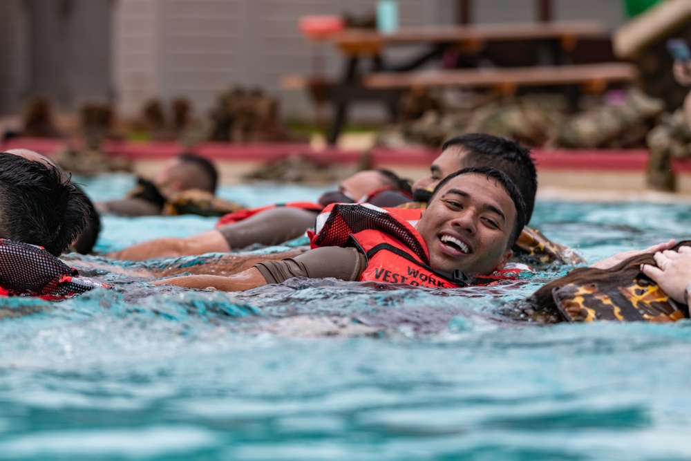 Hawaii Army National Guard MEDEVAC Units Practice Water Survival Training