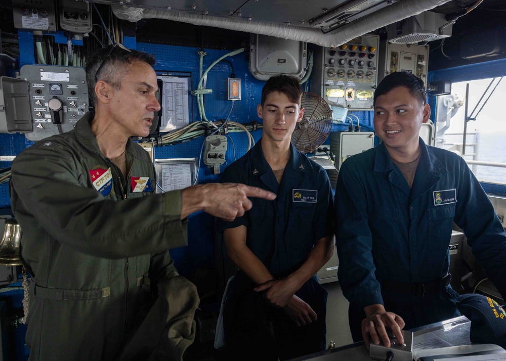 Carrier Strike Group 5 commander visits USS Robert Smalls