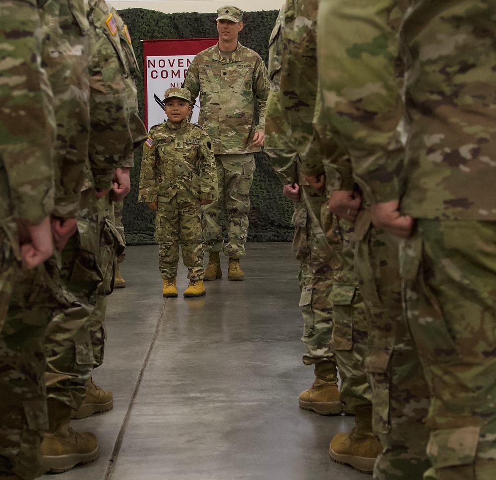 Seven-Year-Old Made Honorary First Sergeant in Illinois Army National Guard for Courage Against Cancer