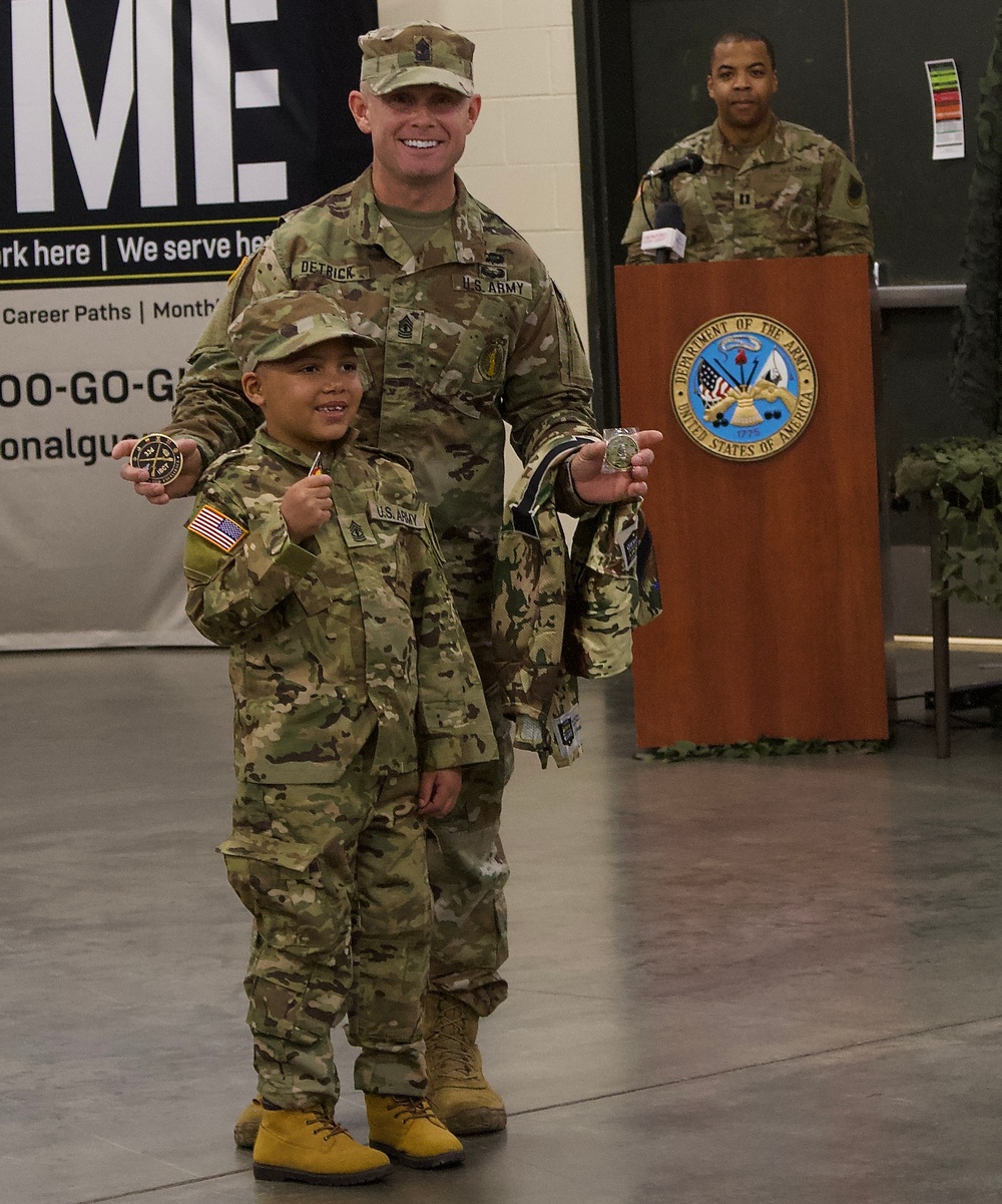 Seven-Year-Old Made Honorary First Sergeant in Illinois Army National Guard for Courage Against Cancer