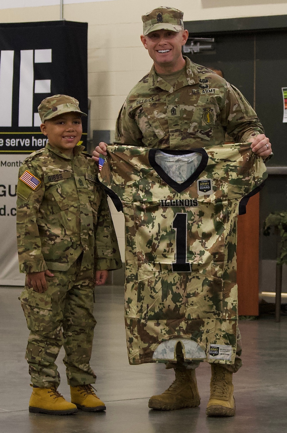 Seven-Year-Old Made Honorary First Sergeant in Illinois Army National Guard for Courage Against Cancer