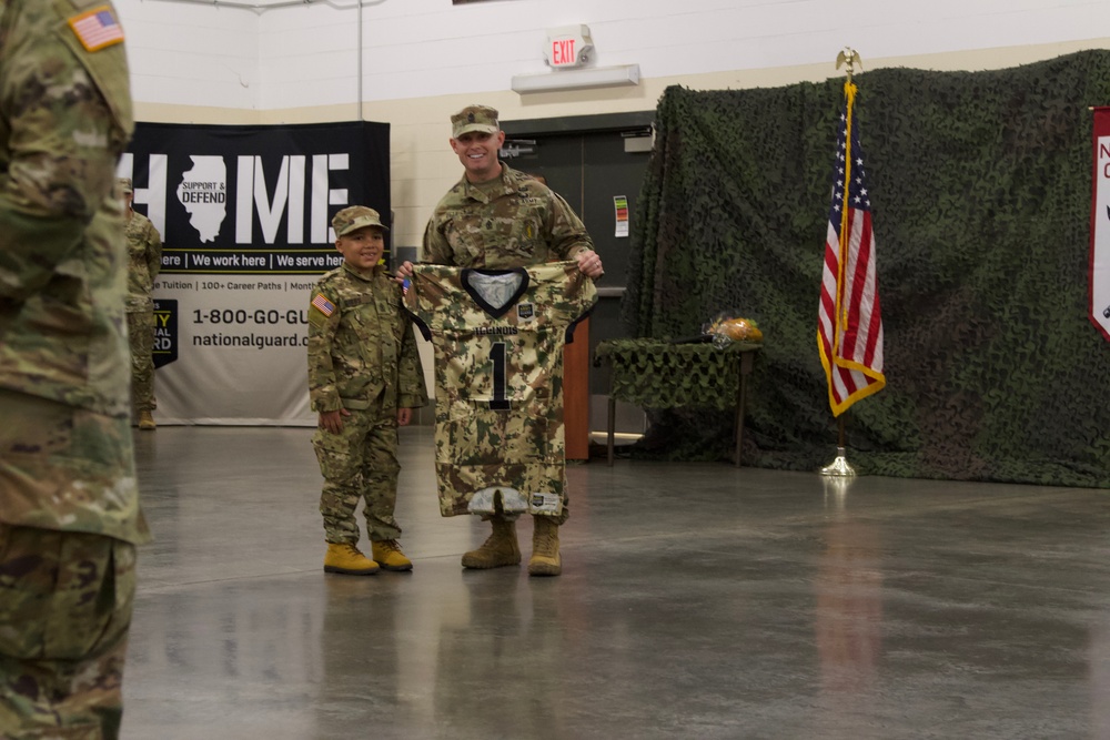 Seven-Year-Old Made Honorary First Sergeant in Illinois Army National Guard for Courage Against Cancer