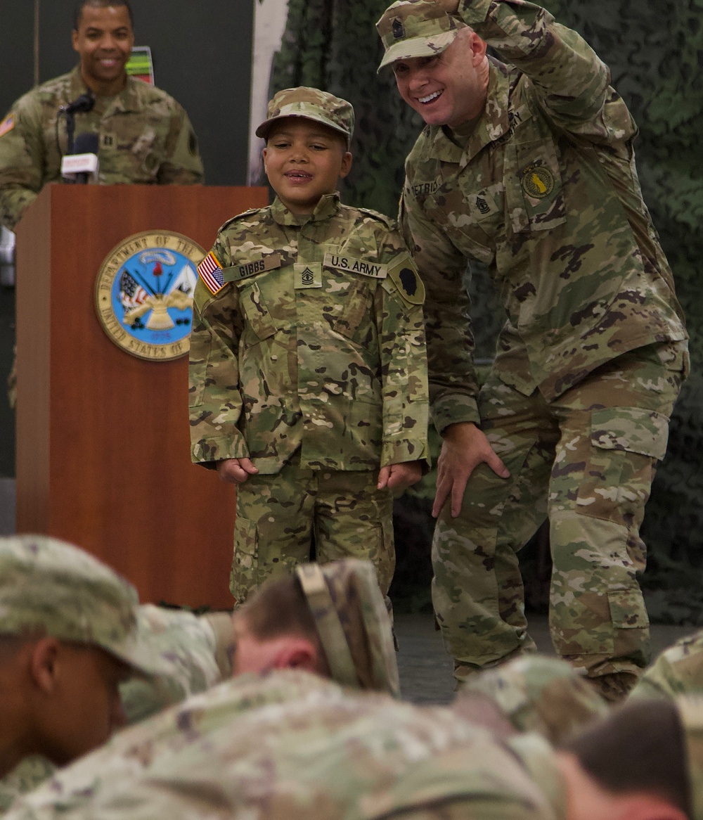 Seven-Year-Old Made Honorary First Sergeant in Illinois Army National Guard for Courage Against Cancer