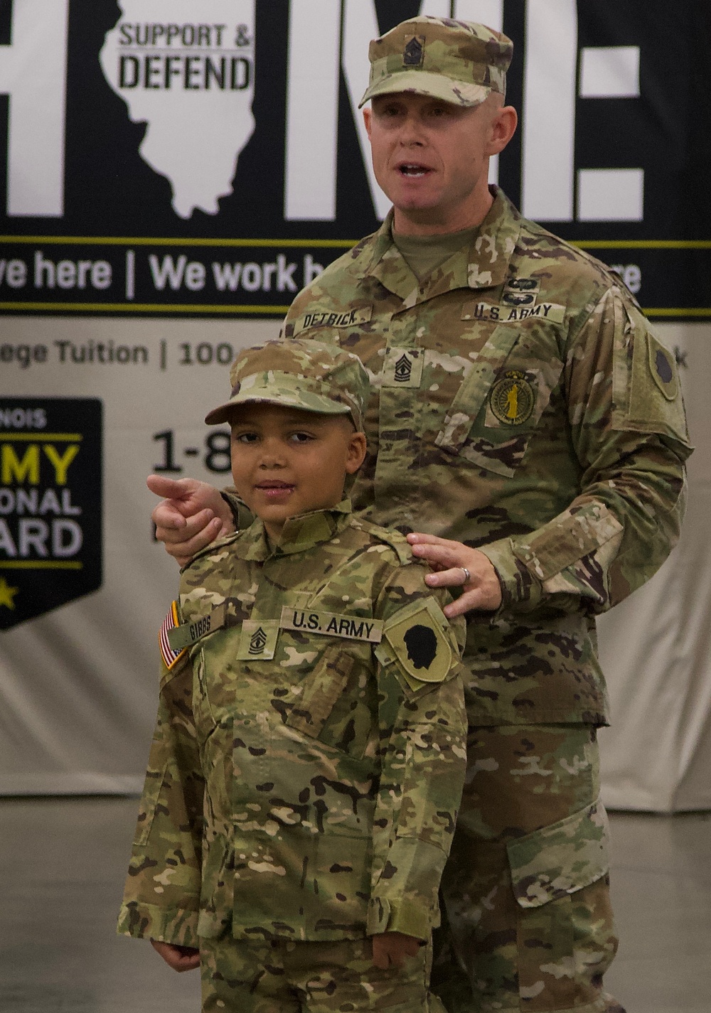 Seven-Year-Old Made Honorary First Sergeant in Illinois Army National Guard for Courage Against Cancer