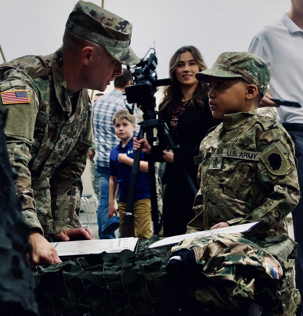 Seven-Year-Old Made Honorary First Sergeant in Illinois Army National Guard for Courage Against Cancer