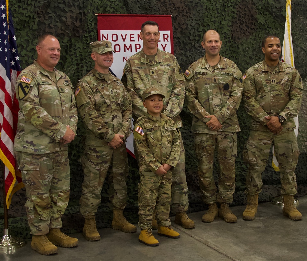 Seven-Year-Old Made Honorary First Sergeant in Illinois Army National Guard for Courage Against Cancer