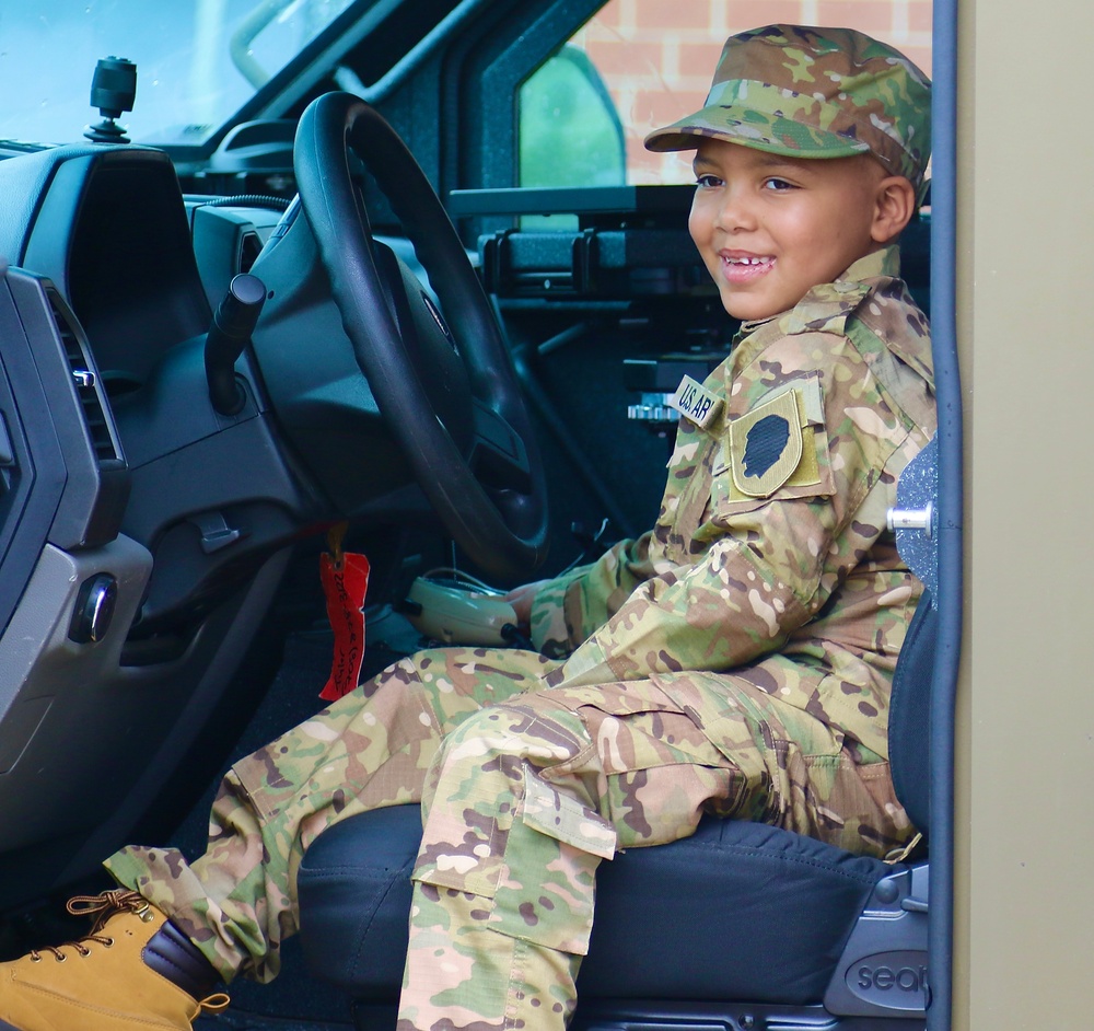 Seven-Year-Old Made Honorary First Sergeant in Illinois Army National Guard for Courage Against Cancer