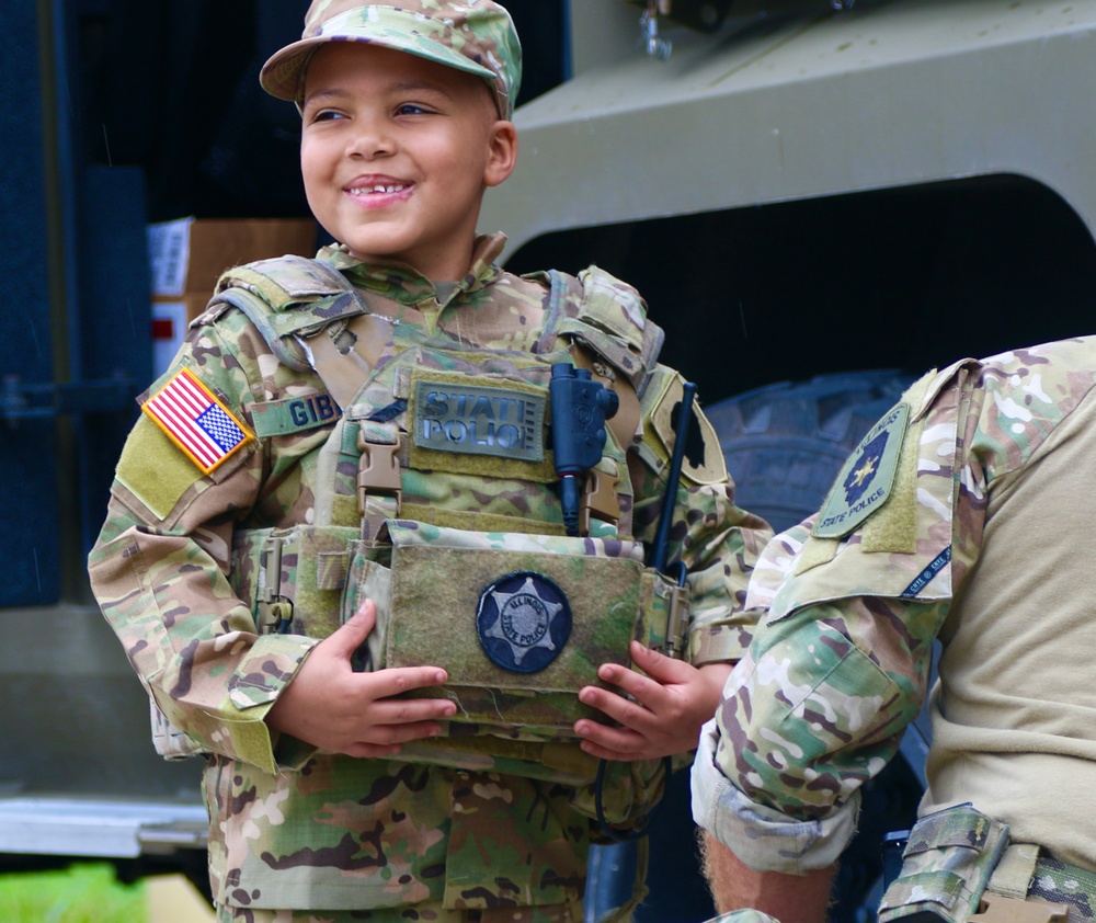 Seven-Year-Old Made Honorary First Sergeant in Illinois Army National Guard for Courage Against Cancer