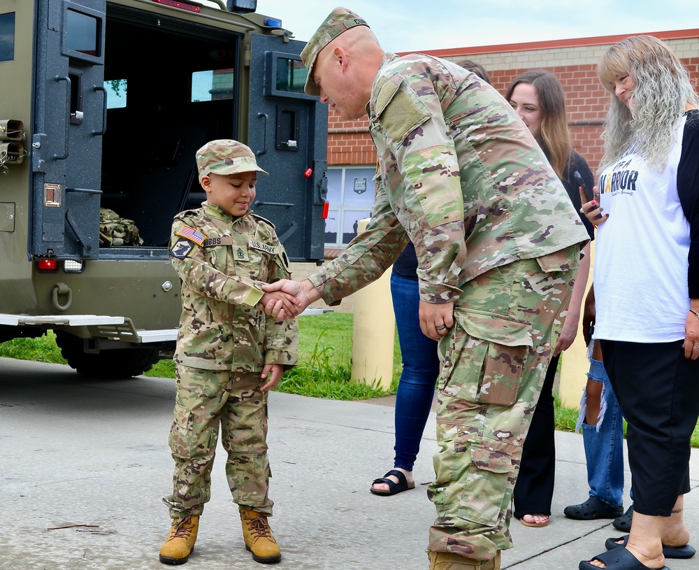 Seven-Year-Old Made Honorary First Sergeant in Illinois Army National Guard for Courage Against Cancer