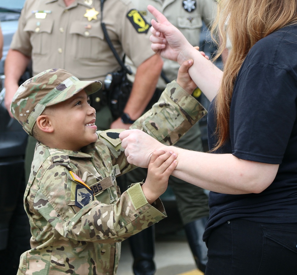 Seven-Year-Old Made Honorary First Sergeant in Illinois Army National Guard for Courage Against Cancer