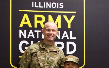 Seven-Year-Old Made Honorary First Sergeant in Illinois Army National Guard for Courage Against Cancer