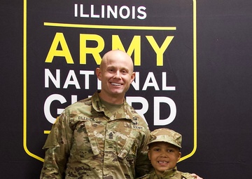 Seven-Year-Old Made Honorary First Sergeant in Illinois Army National Guard for Courage Against Cancer