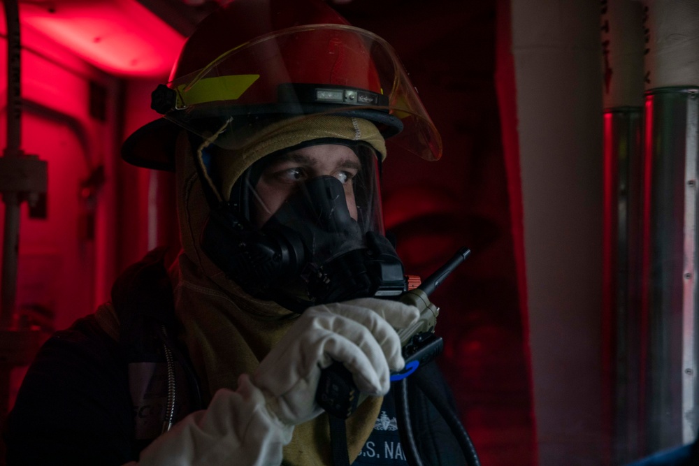 USS Ralph Johnson Conducts General Quarters Drill