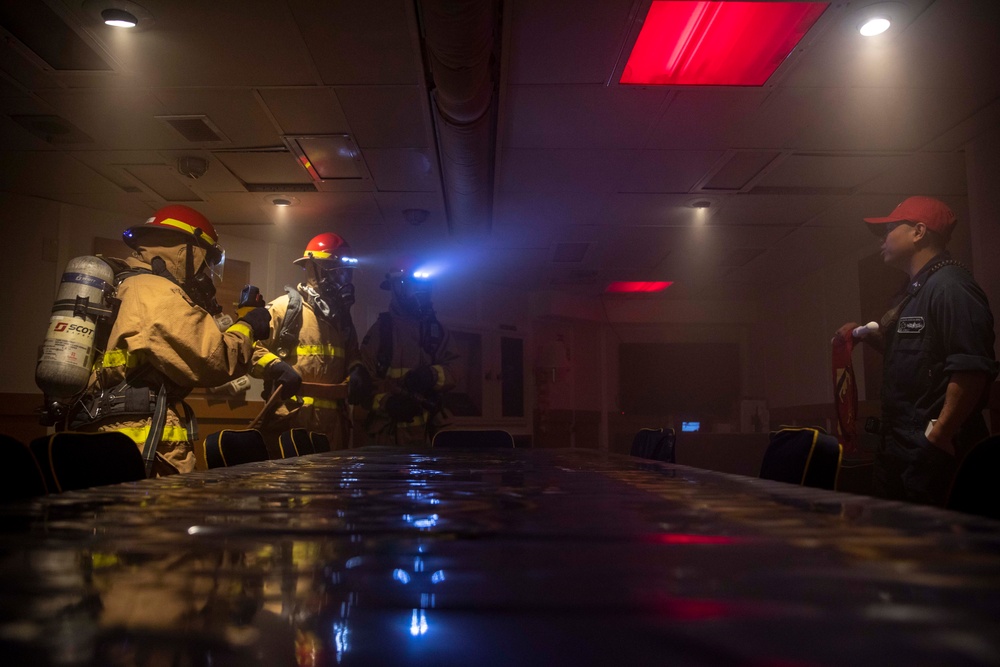 USS Ralph Johnson Conducts General Quarters Drill