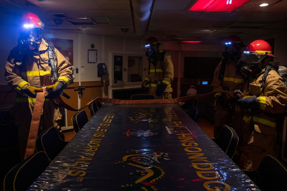 USS Ralph Johnson Conducts General Quarters Drill
