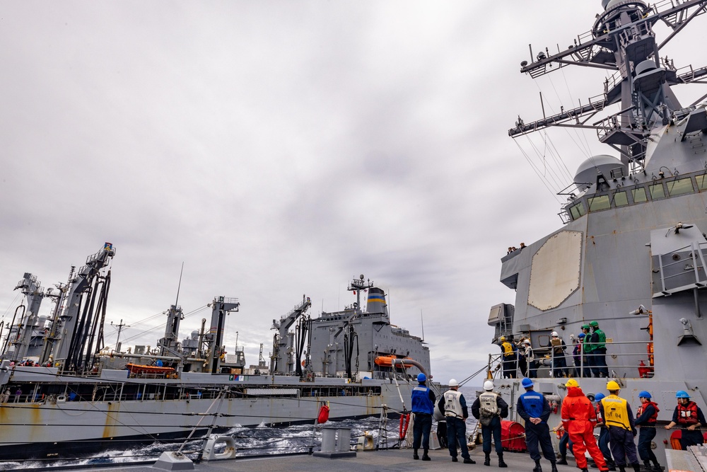 USS Higgins (DDG 76) Conducts a RAS with USNS Rappahannock in support of  Valiant Shield 24