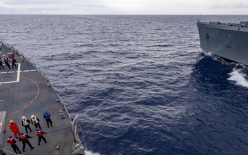 USS Higgins (DDG 76) Conducts a RAS with USNS Rappahannock in support of  Valiant Shield 24