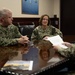 CNO Adm. Franchetti and MCPON Honea conduct interview with AFN Bahrain