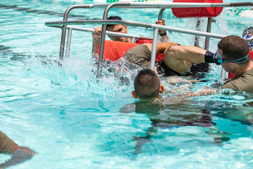 Hawaii Army National Guard MEDEVAC Units Practice Water Survival Training